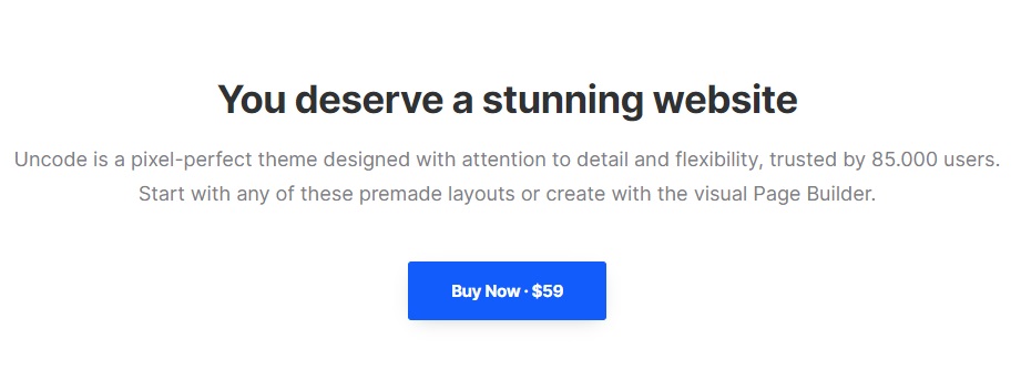 Price of Uncode WordPress Theme